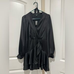 Express Black Satin Mini Dress